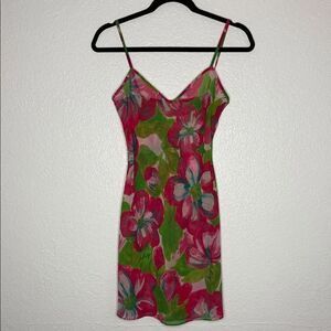 Vintage Y2K Lilly Pulitzer Floral slip lounge mini dress S